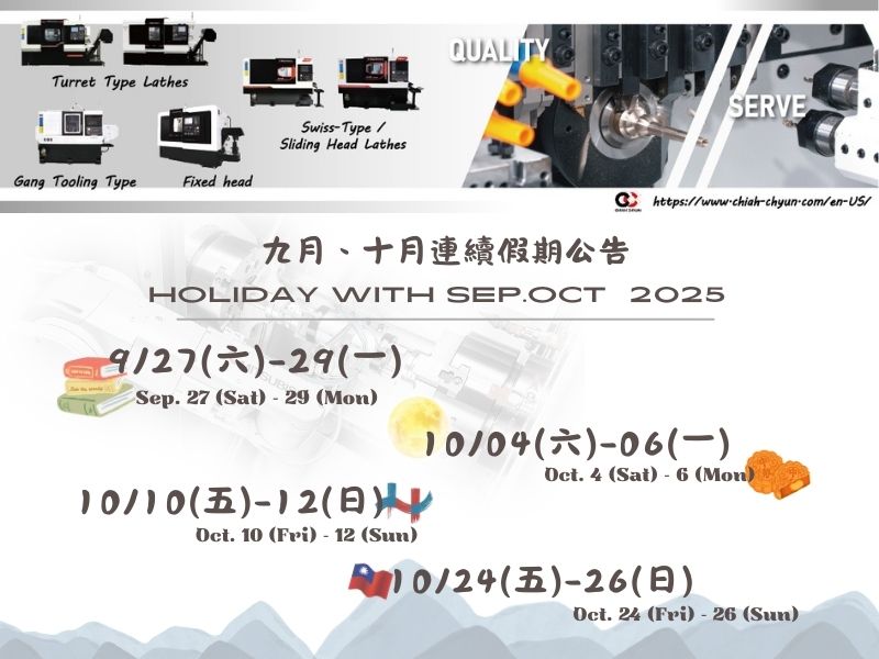 Holiday Notice with Sep. Oct.